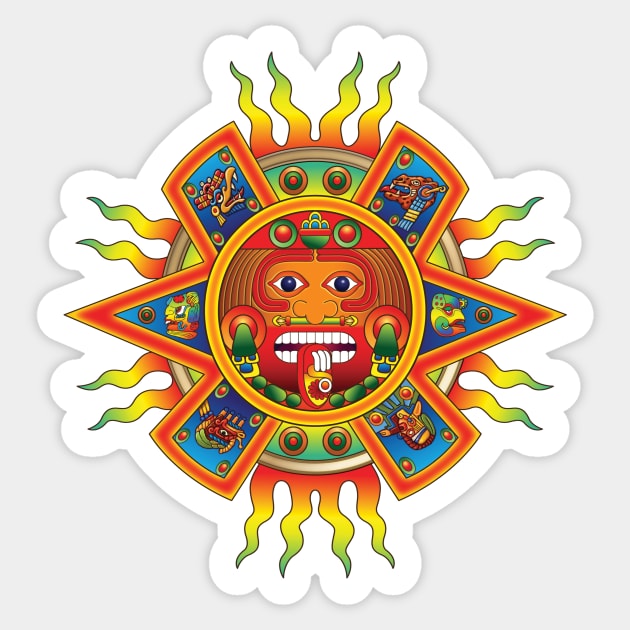 Mayan Sun God Sticker by Constattoo